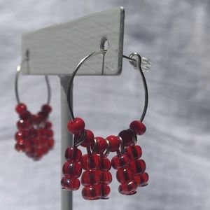 Hoop Dangle Seed Bead Simple Lightweight Earrings